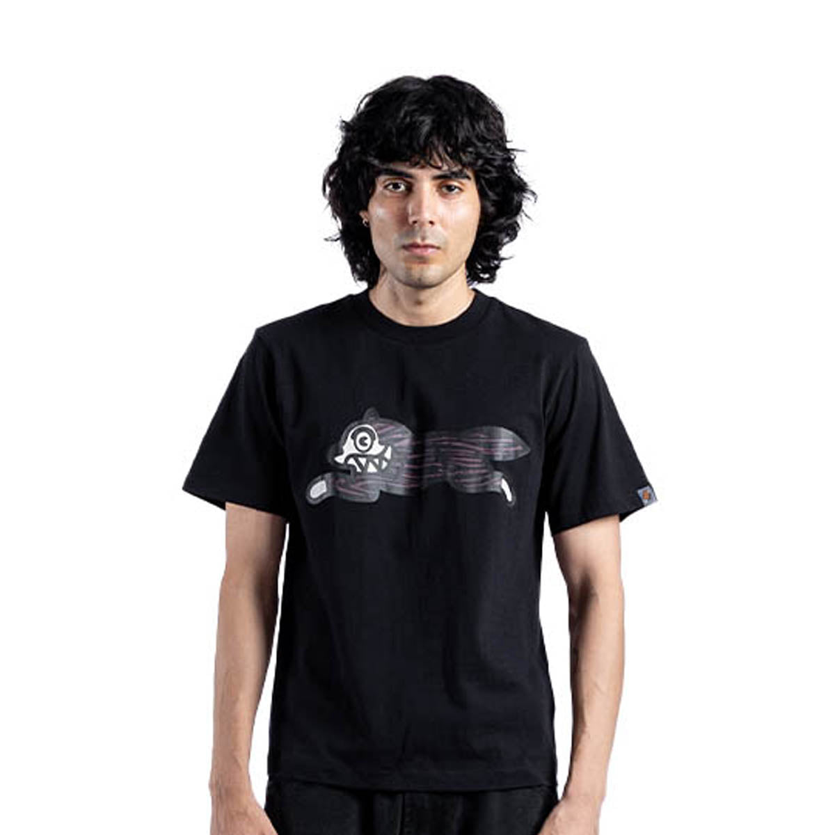 Woodgrain Running Dog Tee 'Black'