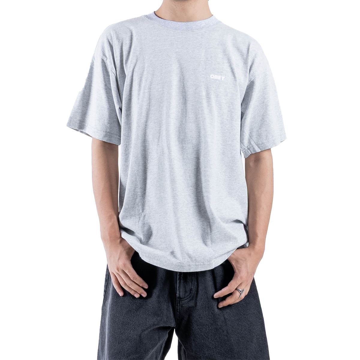 BOLD ICON HEAVYWEIGHT TEE 'HEATHER GREY'