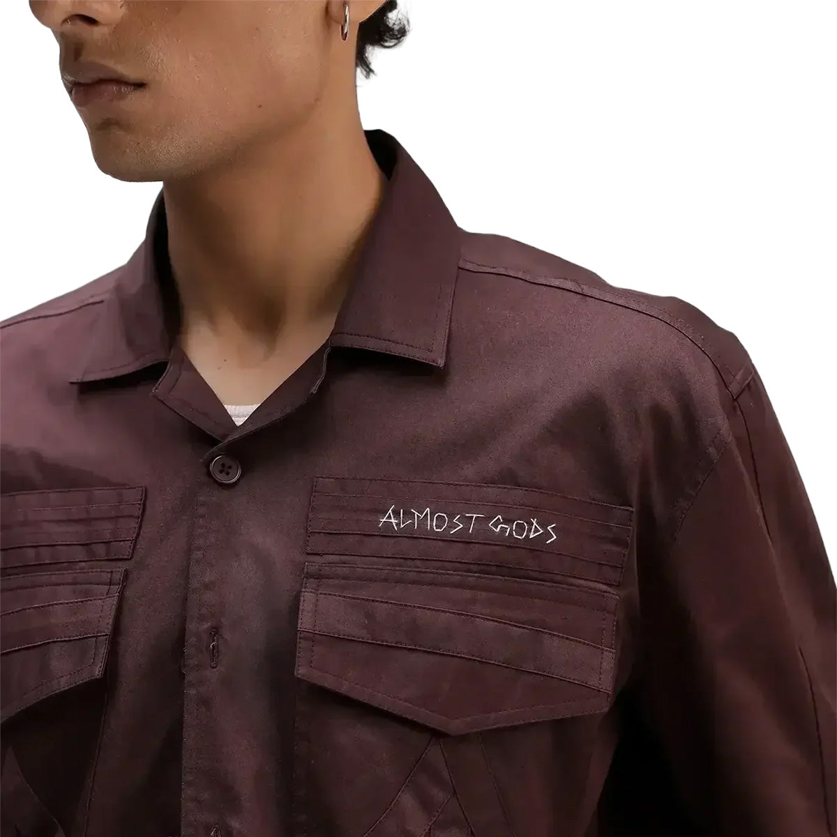 Military Overshirt in Rust