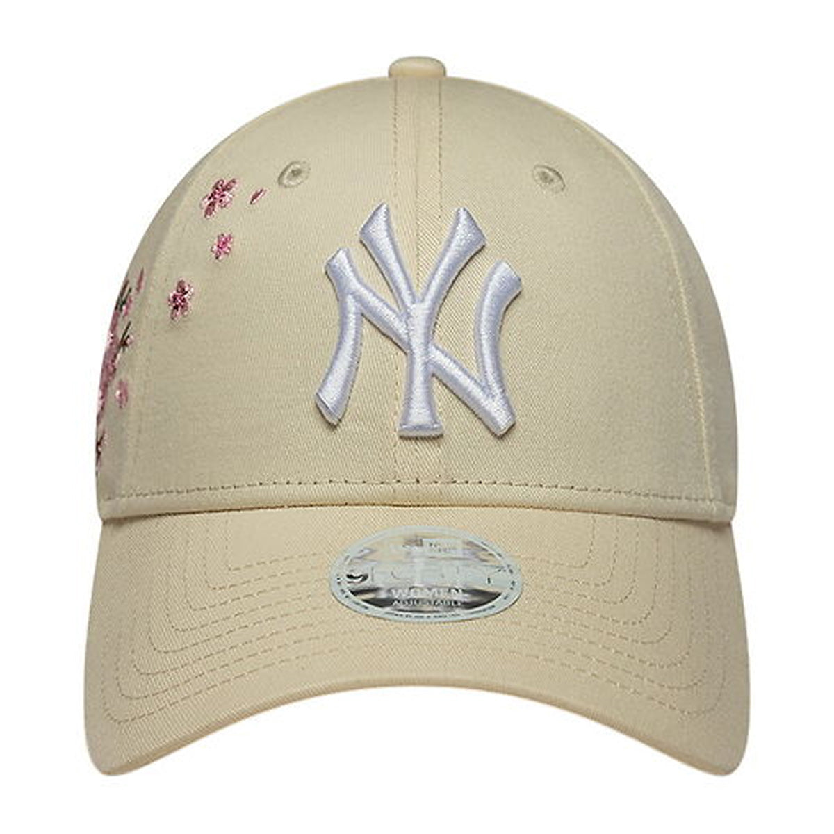 New York Yankees Womens MLB Floral Icon Cream 9FORTY Adjustable Cap