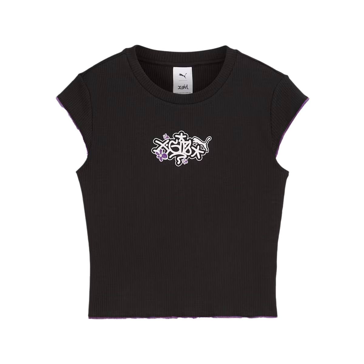 X - GIRL Ribbed T-shirt 'Black'