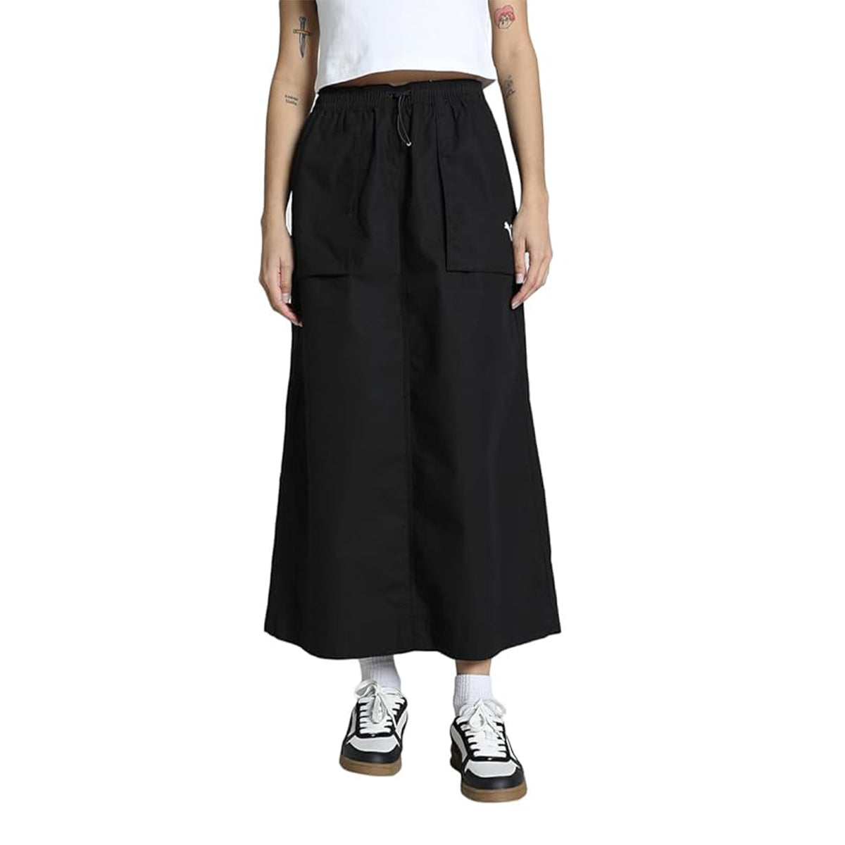 FUTURE.PUMA.ARCHIVE Women's Zip-Off Woven Maxi Skirt 'Puma Black'