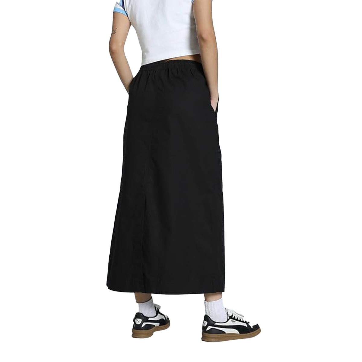 FUTURE.PUMA.ARCHIVE Women's Zip-Off Woven Maxi Skirt 'Puma Black'