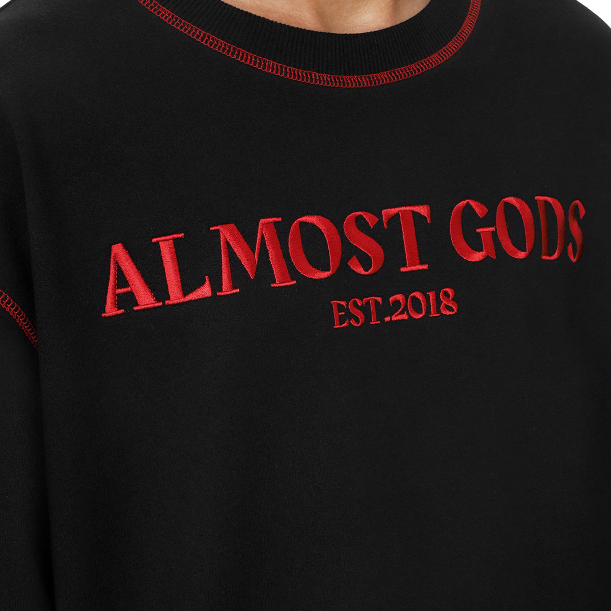 ALMOST GODS EST. 2018 SWEATSHIRT BLACK