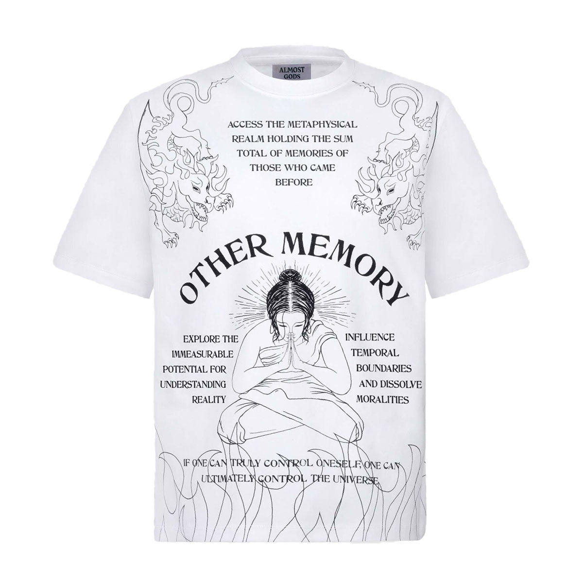 ALMOST GODS OTHER MEMORY MANIFESTO TEE IN WHITE