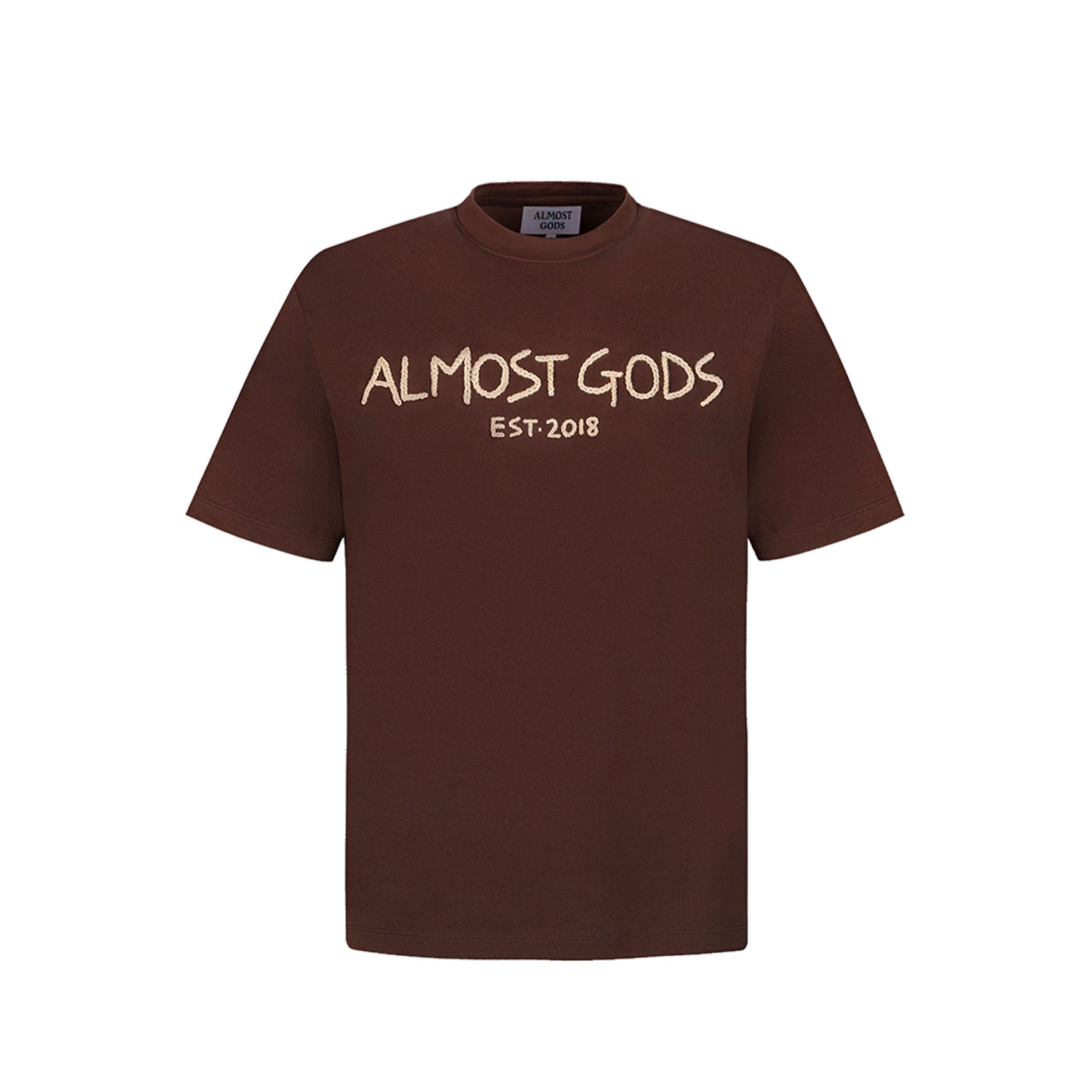 ALMOST GODS HAND EMBROIDERED AARI TEE IN BROWN