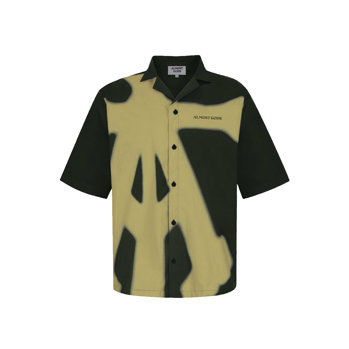 ALPHA CROSS SPRAY PAINT SHIRT IN GREEN