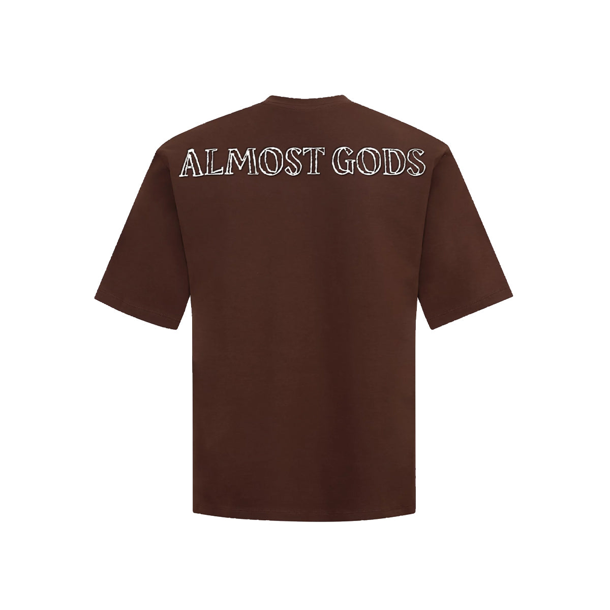 Alpha Cross Chain Link Tee in Brown