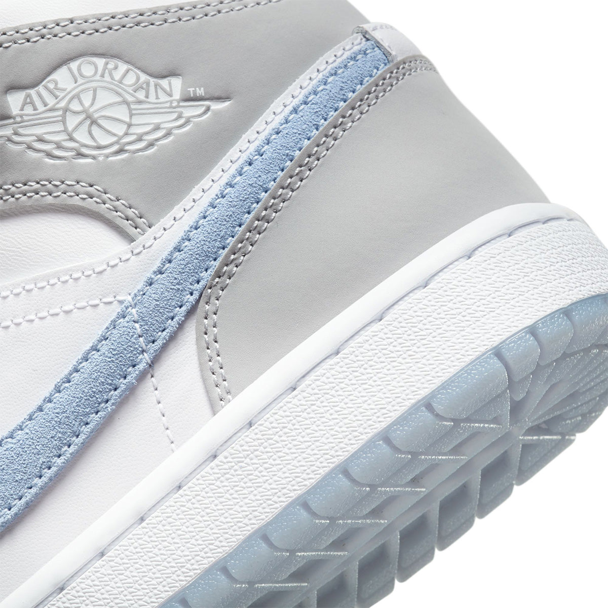 Wmns Air Jordan 1 Mid 'WHITE/ALUMINUM/WOLF GREY'