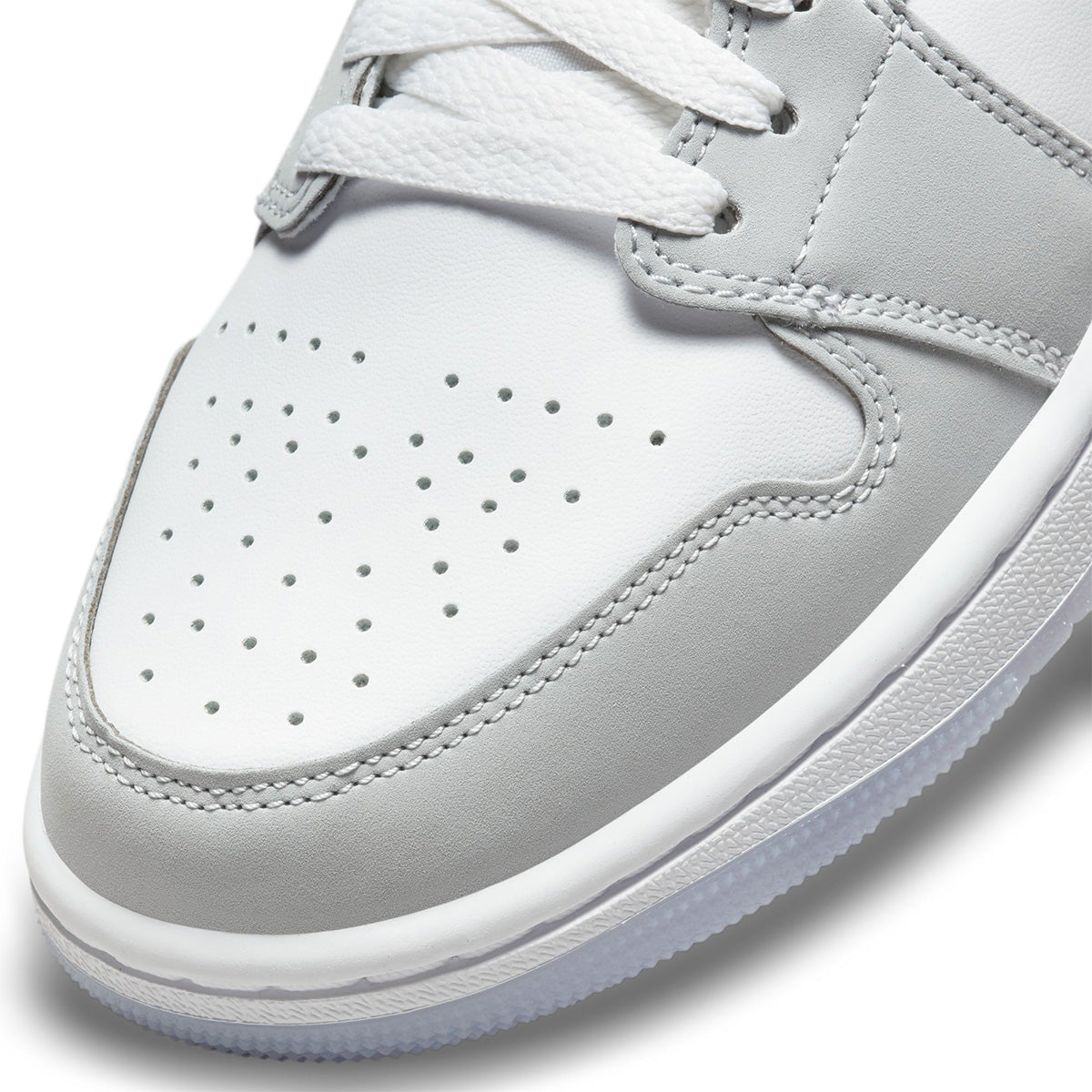 Wmns Air Jordan 1 Mid 'WHITE/ALUMINUM/WOLF GREY'