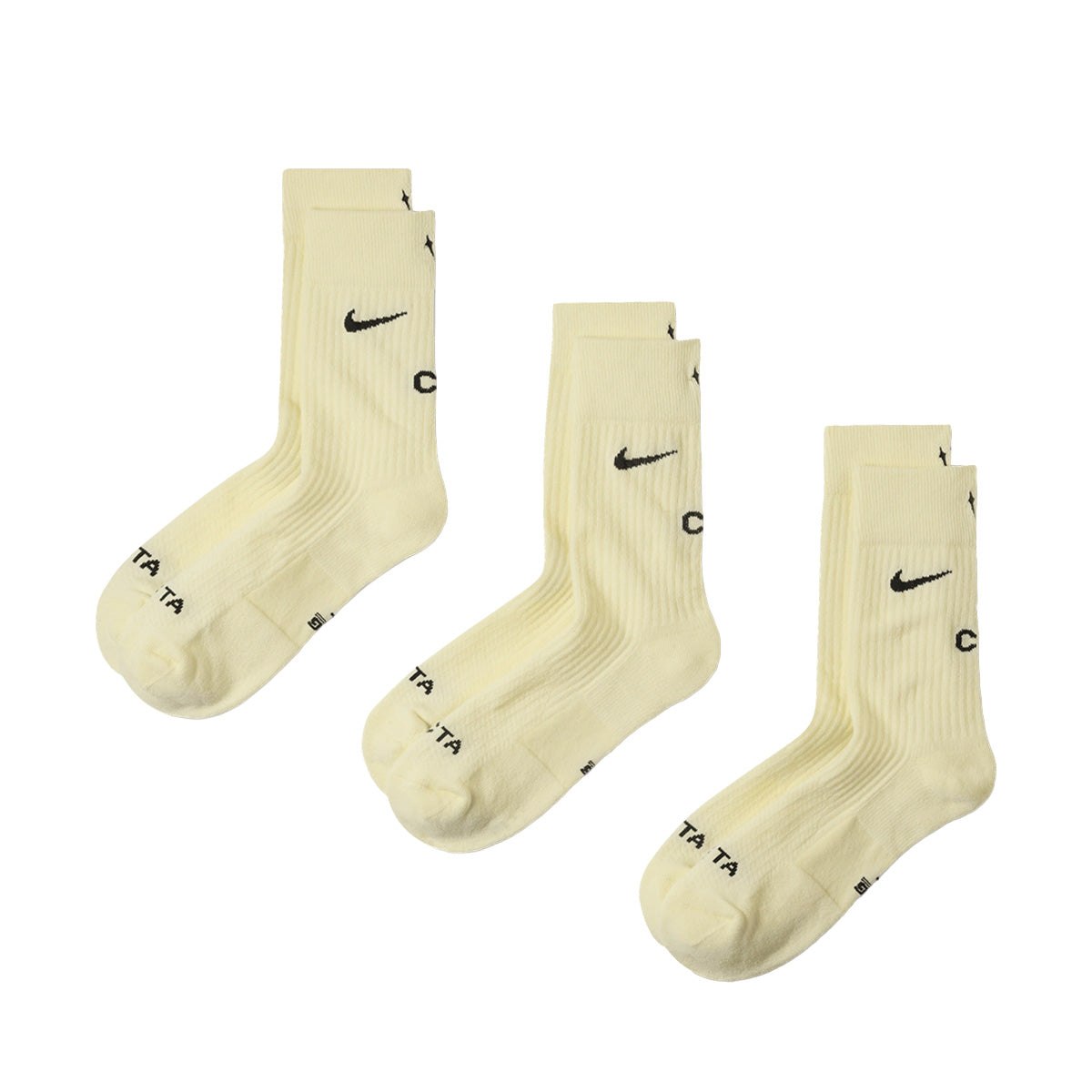Nocta Crew Socks Pack of 3 'ALABASTER/ANTHRACITE'
