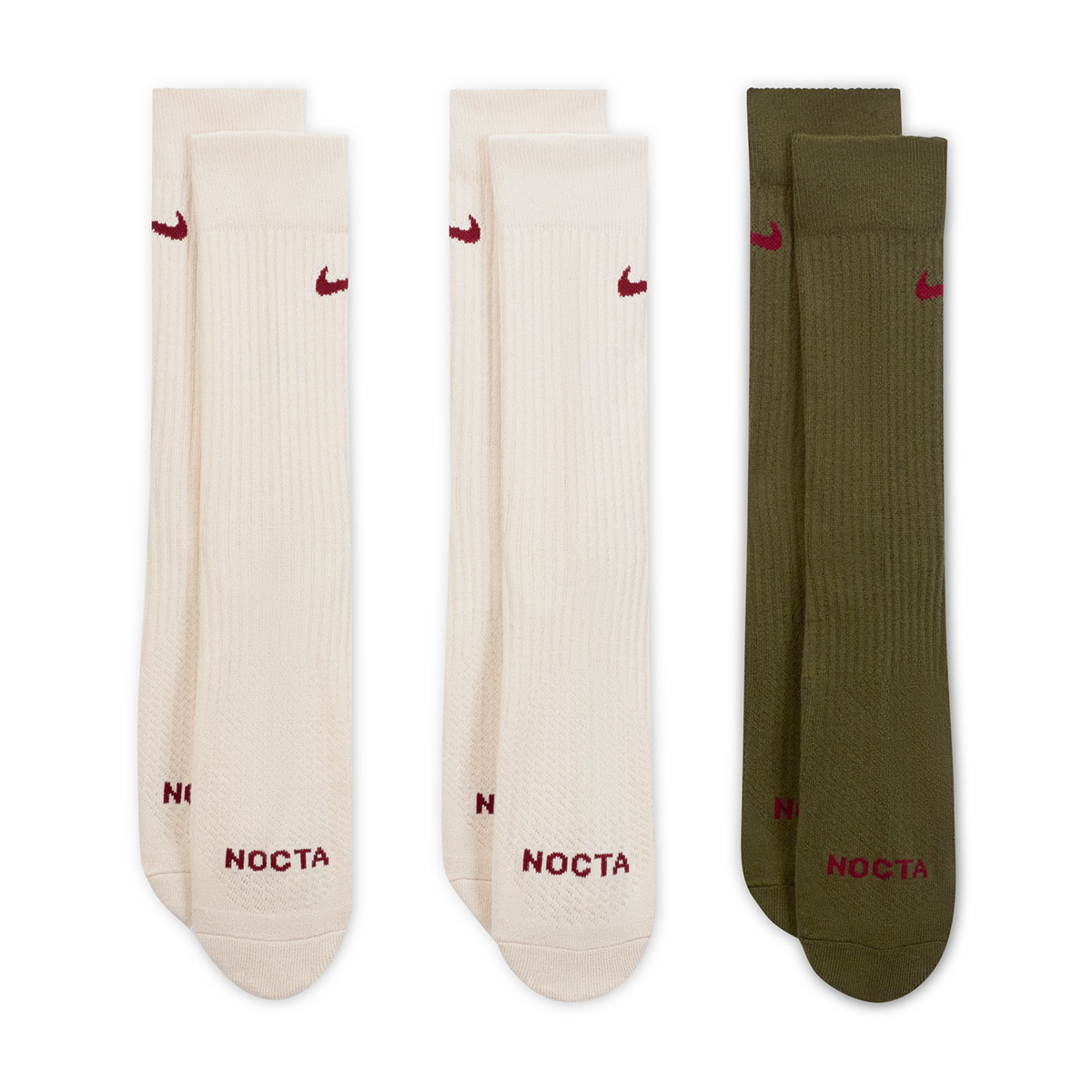 NOCTA 3-Pack Crew Socks Light Orewood Brown / Cargo Khaki
