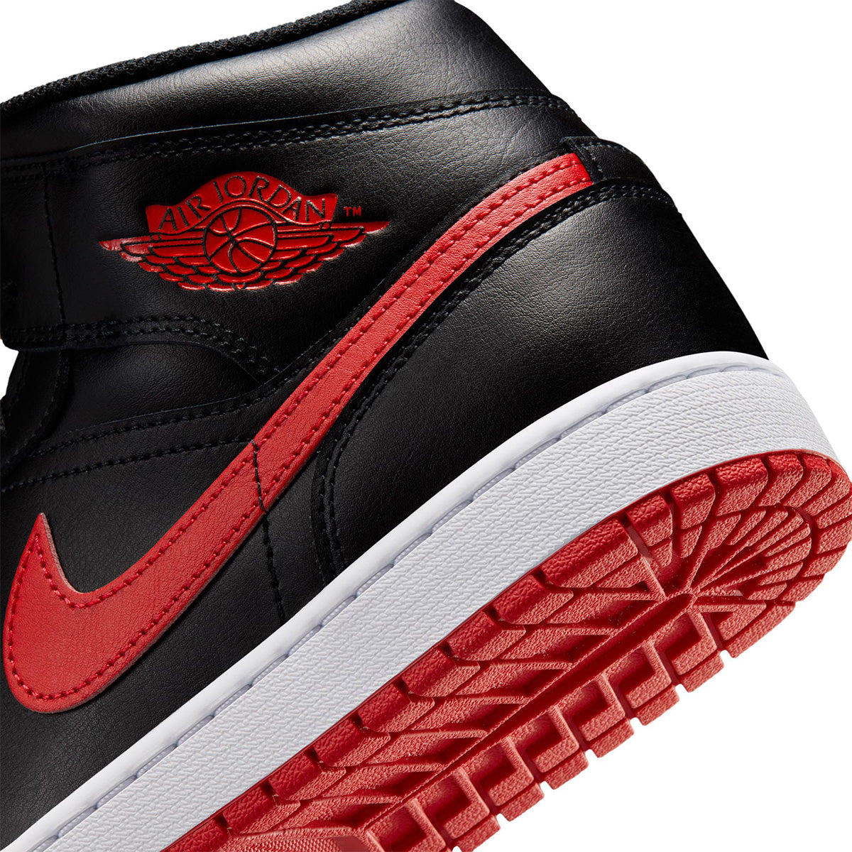 Air Jordan 1 Mid 'BLACK/UNIVERSITY RED/WHITE'