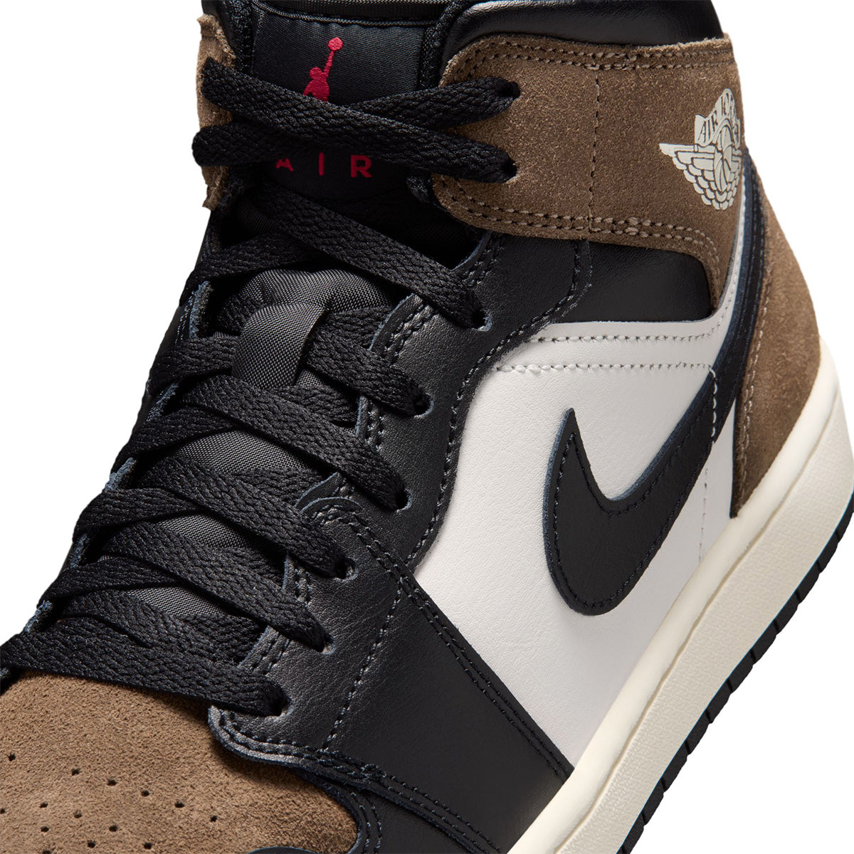 Air Jordan 1 Mid 'BLACK/PHANTOM/PALOMINO/UNIVERSITY RED'