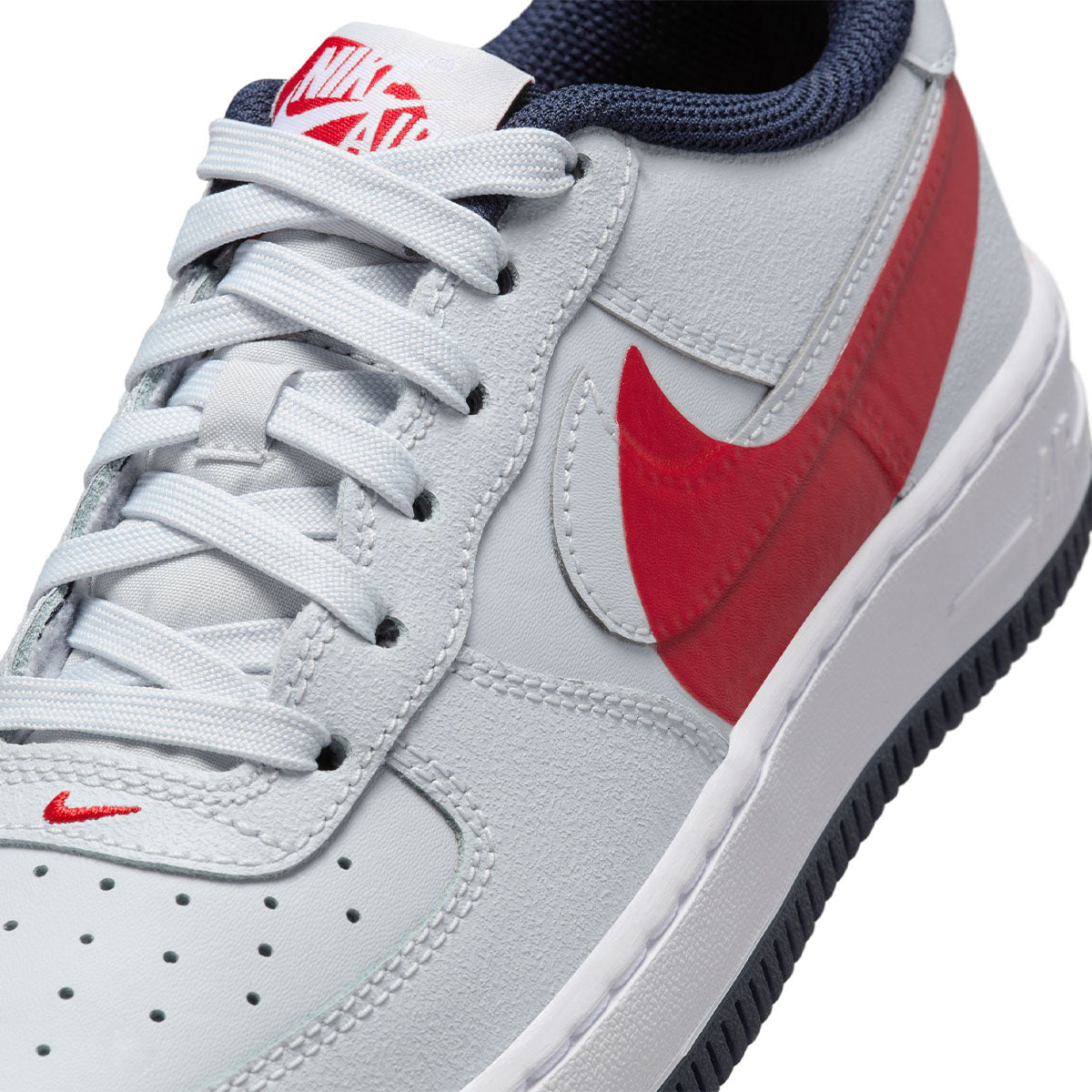 GS Air Force 1 LV8 Pure Platinum University Red