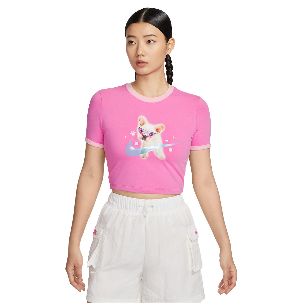 Women's Slim Cropped T-Shirt 'Pink'