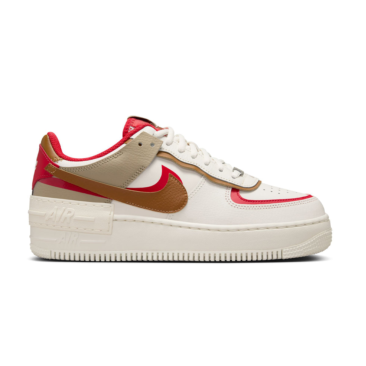 Wmns Air Force 1 Shadow 'Phantom/Light British Tan-Fire Red-Khaki'