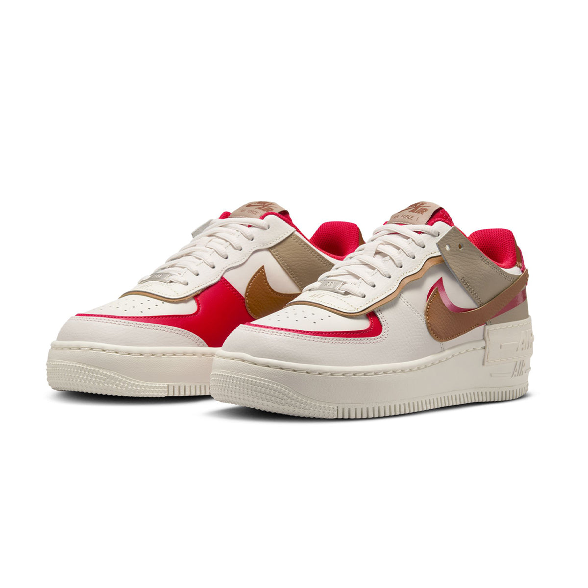 Wmns Air Force 1 Shadow 'Phantom/Light British Tan-Fire Red-Khaki'