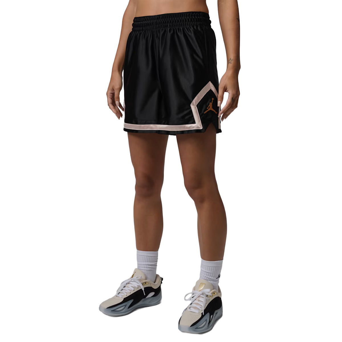 Jordan Sport Women's Dri-FIT 4" Diamond Shorts 'Black/Metallic Gold'