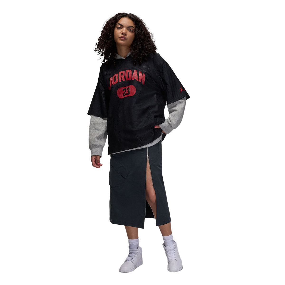 Brooklyn Wmns Mesh Jersey 'Black/Gym Red'