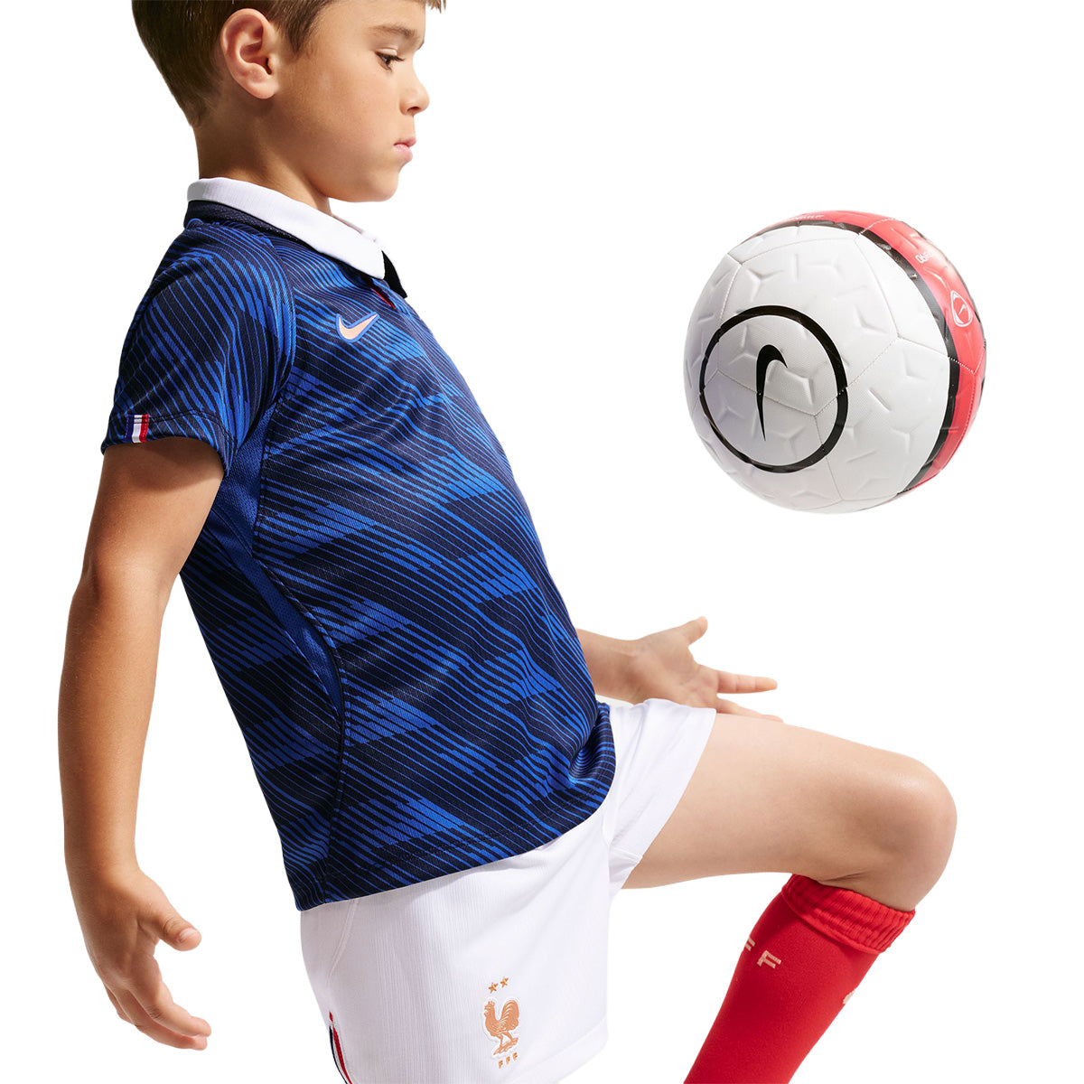 FFF 2026 Stadium Home Little Kids' Soccer 3-Piece Kit 'GAME ROYAL/METALLIC COPPER'