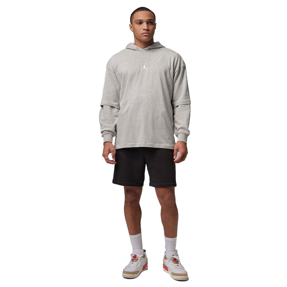 Jordan Flight Essentials Mens Oversized T-shirt 'GREY HEATHER/WHITE'