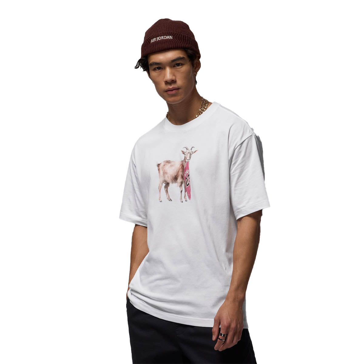 Jordan Short Sleeve Goat Tee 'White'