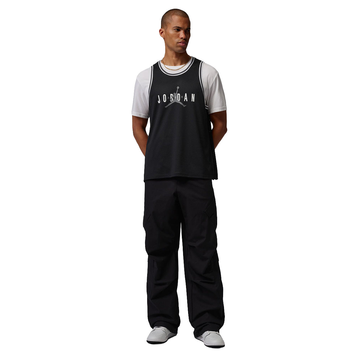 Jordan Brooklyn Mesh Jersey 'BLACK/IRON GREY'