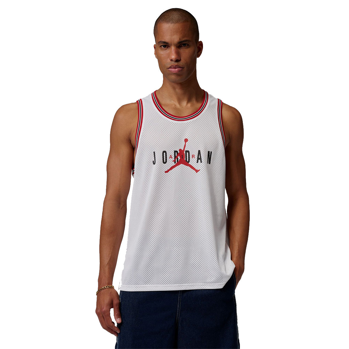 Jordan Brooklyn Mesh Jersey 'WHITE/GYM RED'