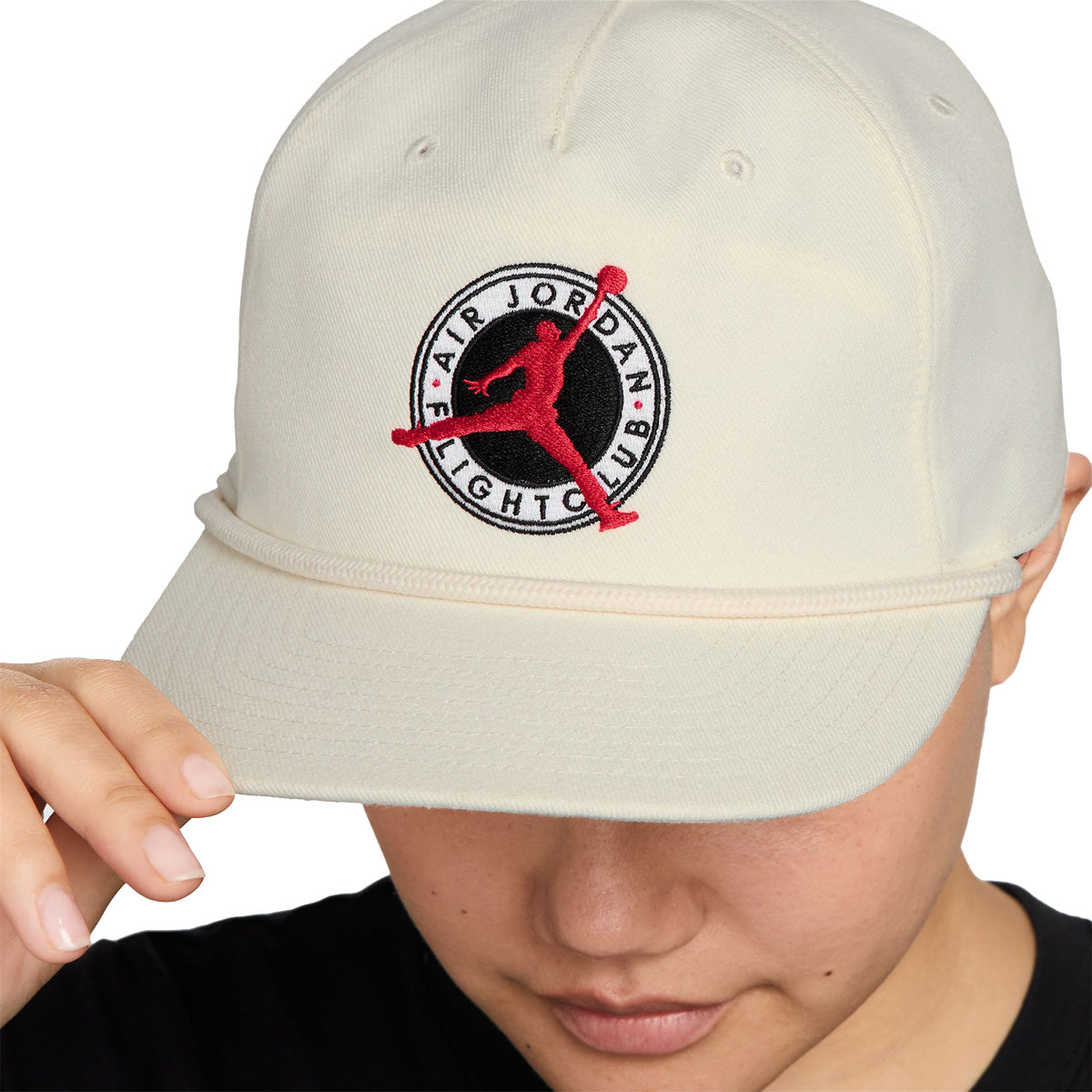 Flight Club Pro Unstructured Flat Bill Hat 'PALE IVORY/BLACK'
