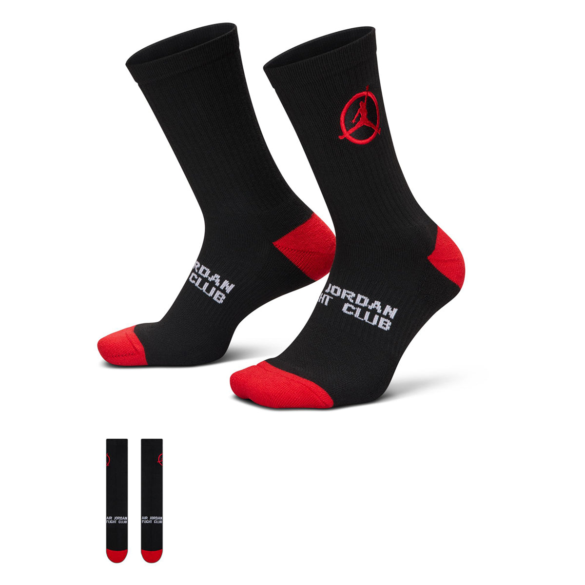 Flight Club Cushioned Crew Socks 'Black/University Red/University Red'