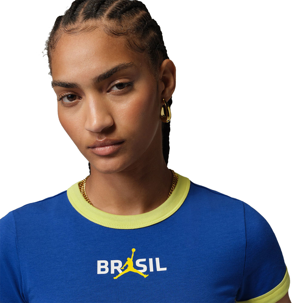Wmns Brasil P6 Graphic Crewneck Short Sleeve T-Shirt 'OLD ROYAL/YELLOW PULSE'