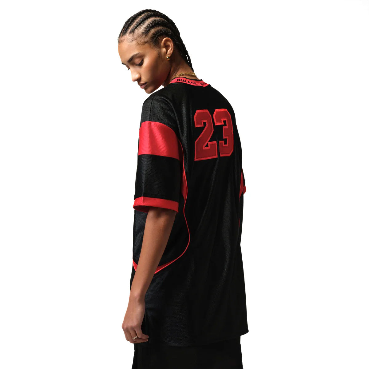 Wmns Brasil P6 Jersey Dress 'BLACK/UNIVERSITY RED'