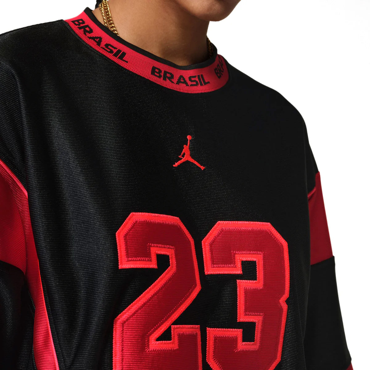 Wmns Brasil P6 Jersey Dress 'BLACK/UNIVERSITY RED'