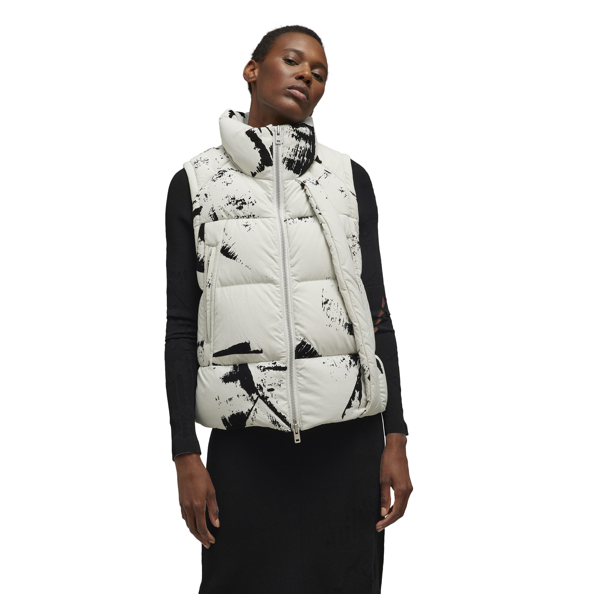 GRAPHIC FLOCK PUFFER VEST