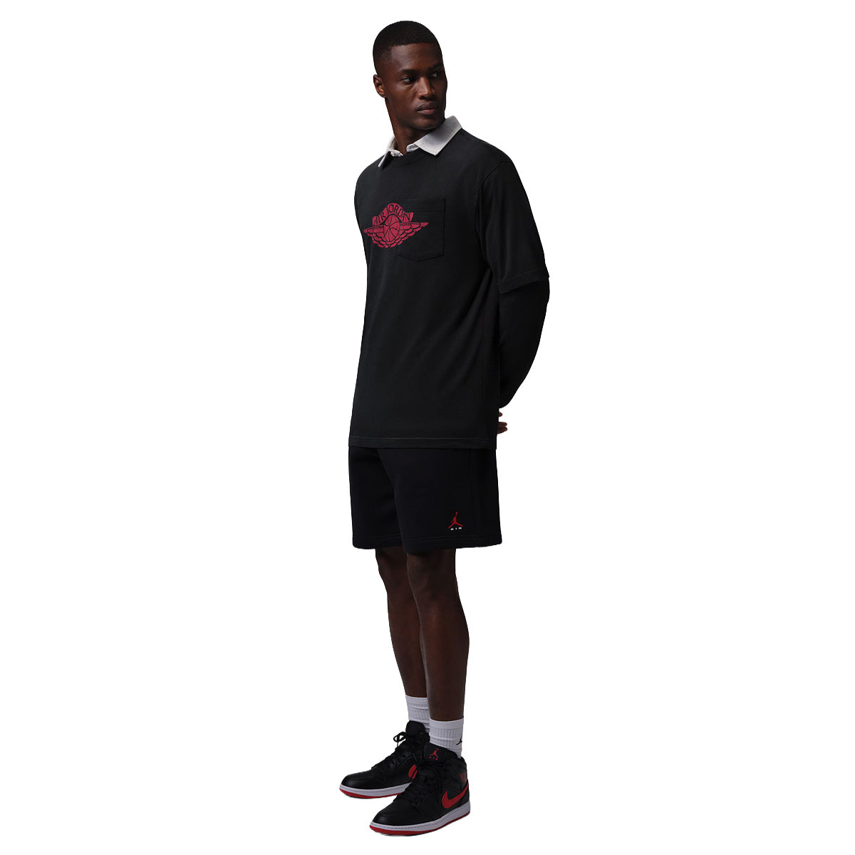Jordan Flight Essentials Men's Pocket T-shirt 'BLACK/UNIVERSITY RED'