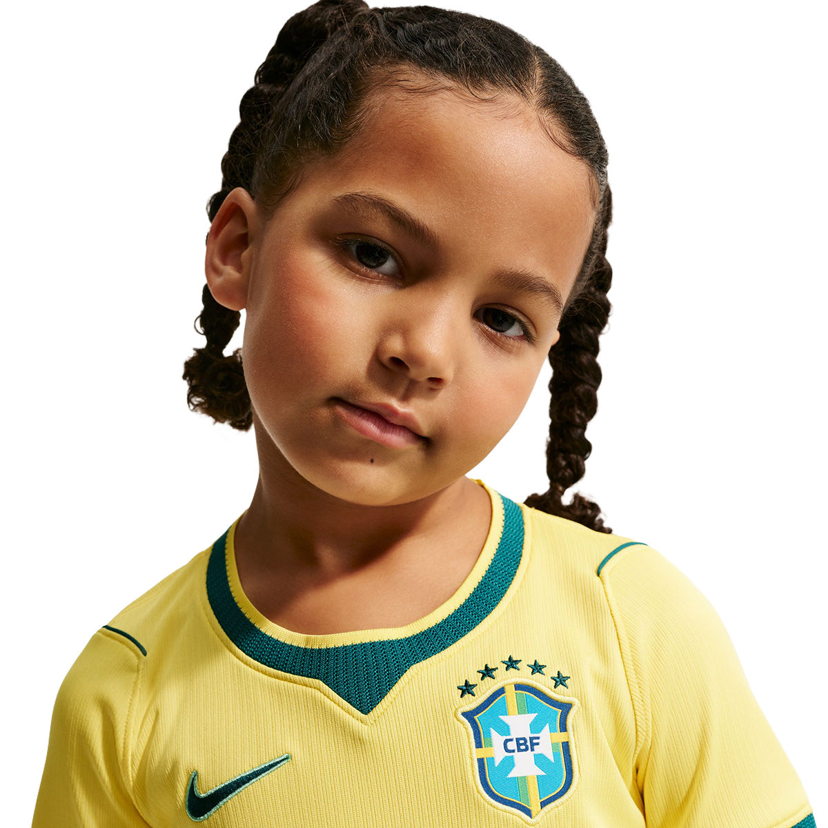 Brazil 2026 Stadium Home Little Kids' Soccer 3-Piece Kit 'CANARY/LIGHT MENTA/GEODE TEAL'