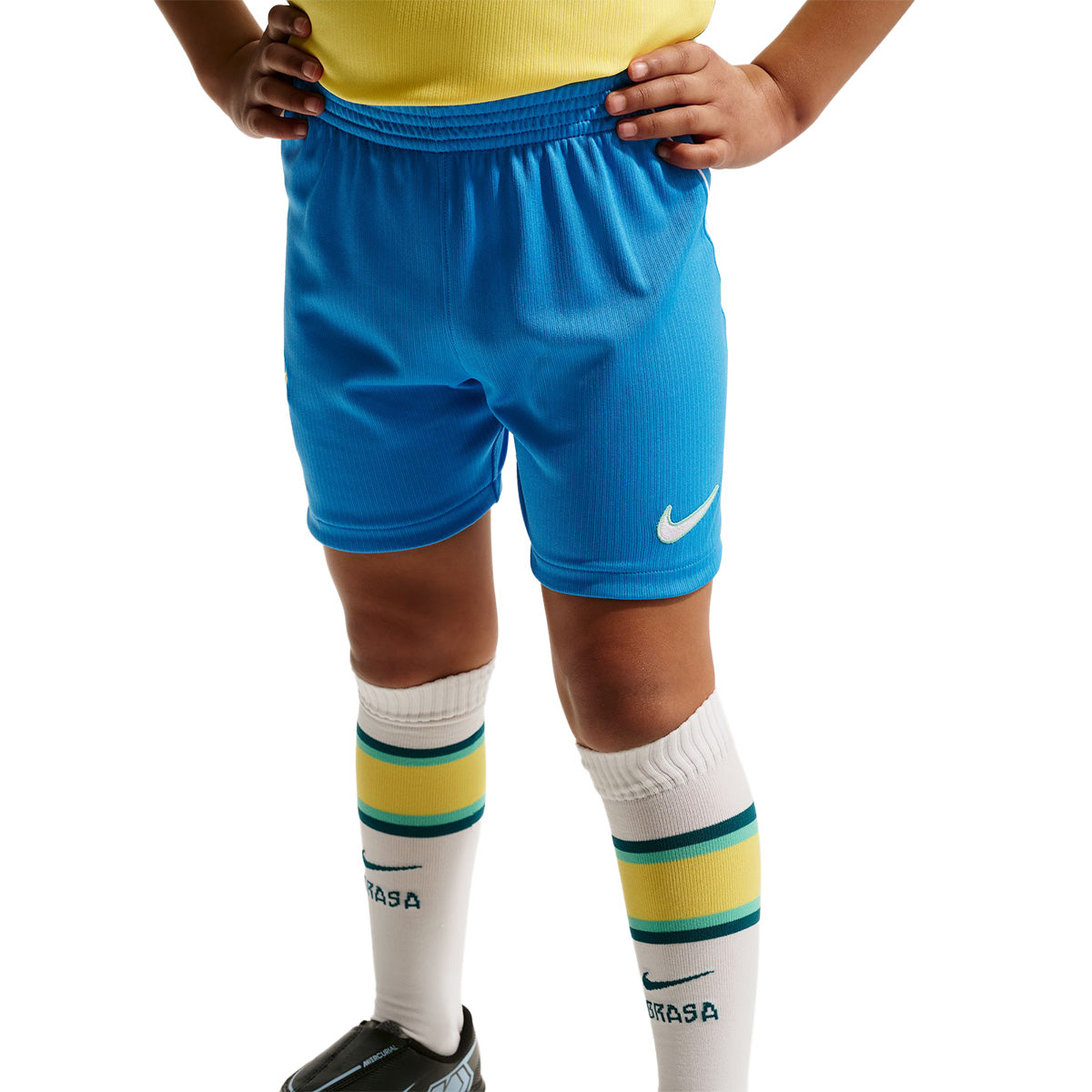 Brazil 2026 Stadium Home Little Kids' Soccer 3-Piece Kit 'CANARY/LIGHT MENTA/GEODE TEAL'