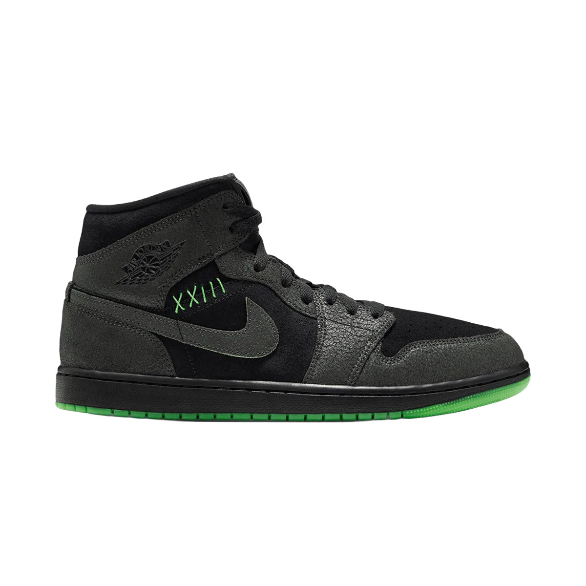 Air Jordan 1 Mid SE 'BLACK/BLACK/SEQUOIA/SCREAM GREEN'