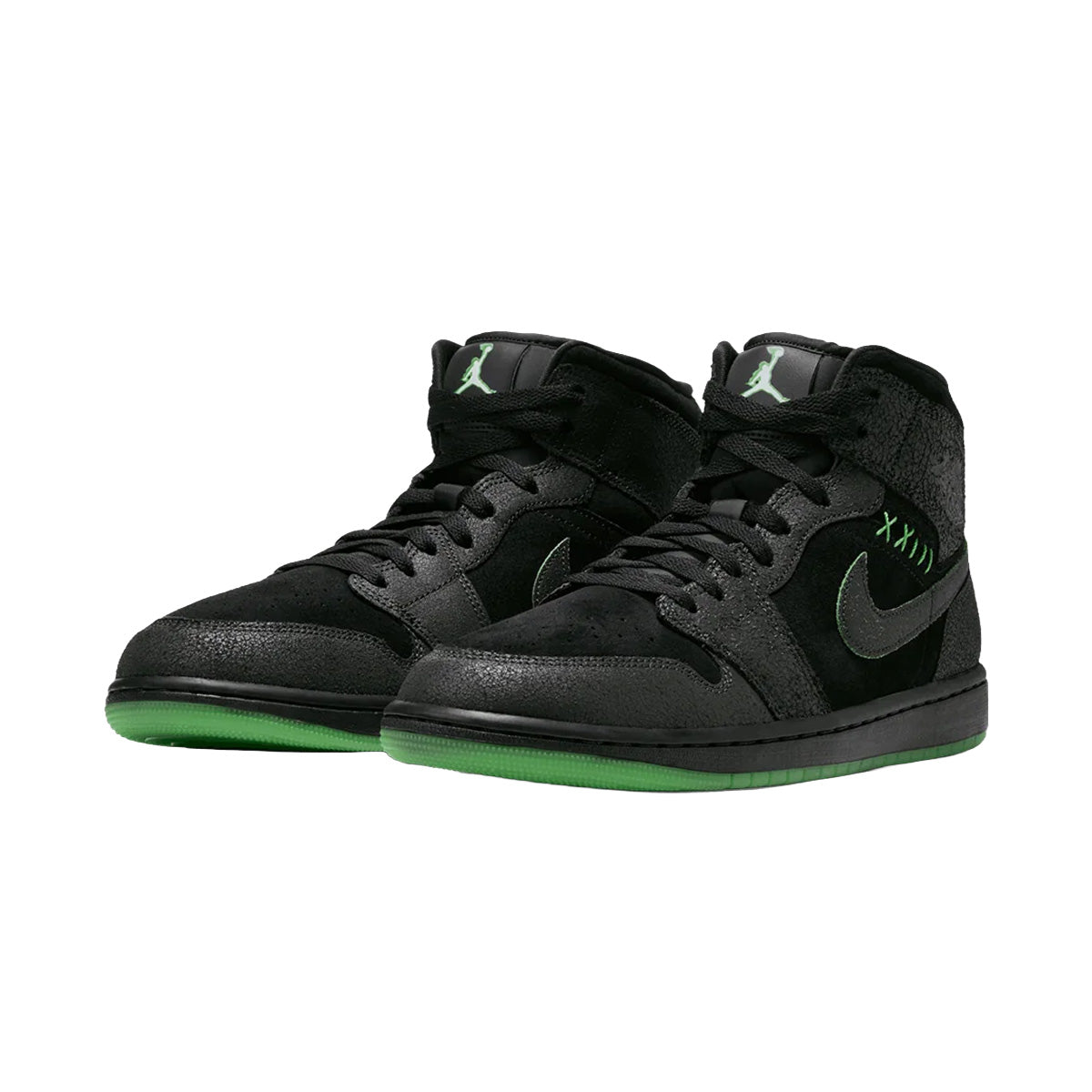 Air Jordan 1 Mid SE 'BLACK/BLACK/SEQUOIA/SCREAM GREEN'