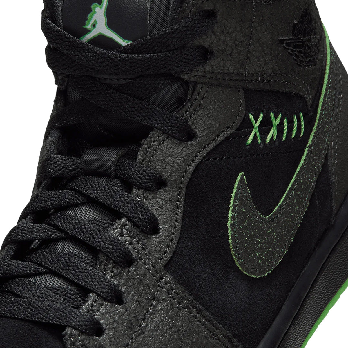 Air Jordan 1 Mid SE 'BLACK/BLACK/SEQUOIA/SCREAM GREEN'