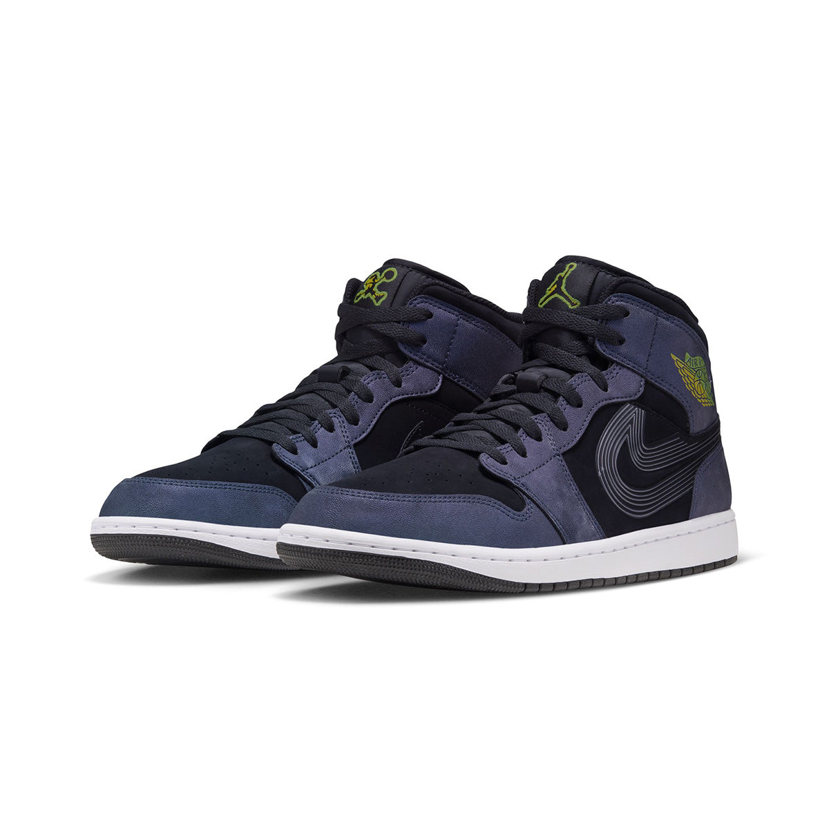 AIR JORDAN 1 MID SE V4 'BLACK/YELLOW ZEST-ACTION GREEN'