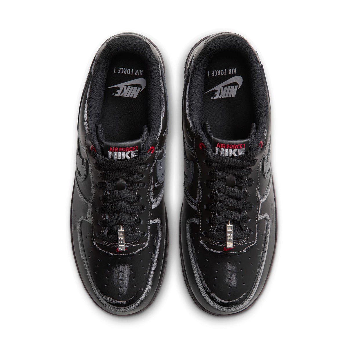 AIR FORCE 1 '07 'BLACK/STEALTH/GYM RED/METALLIC SILVER'