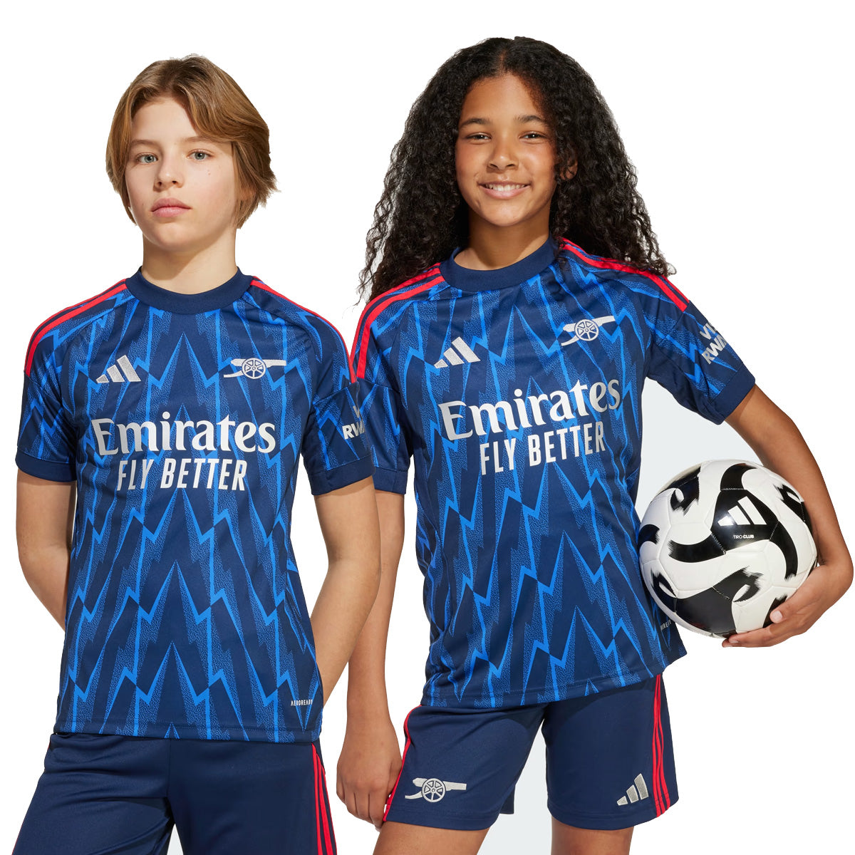 Arsenal 25/26 Away Kids Jersey 'Night Indigo / Grey Two'