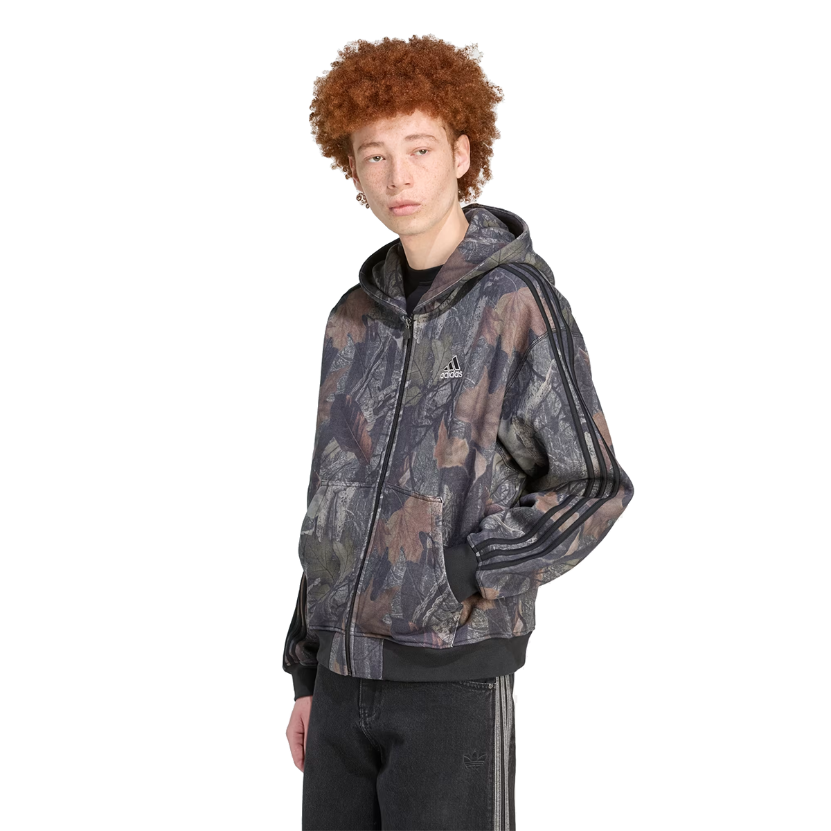 Camo Full Zip Hoodie 'Black'