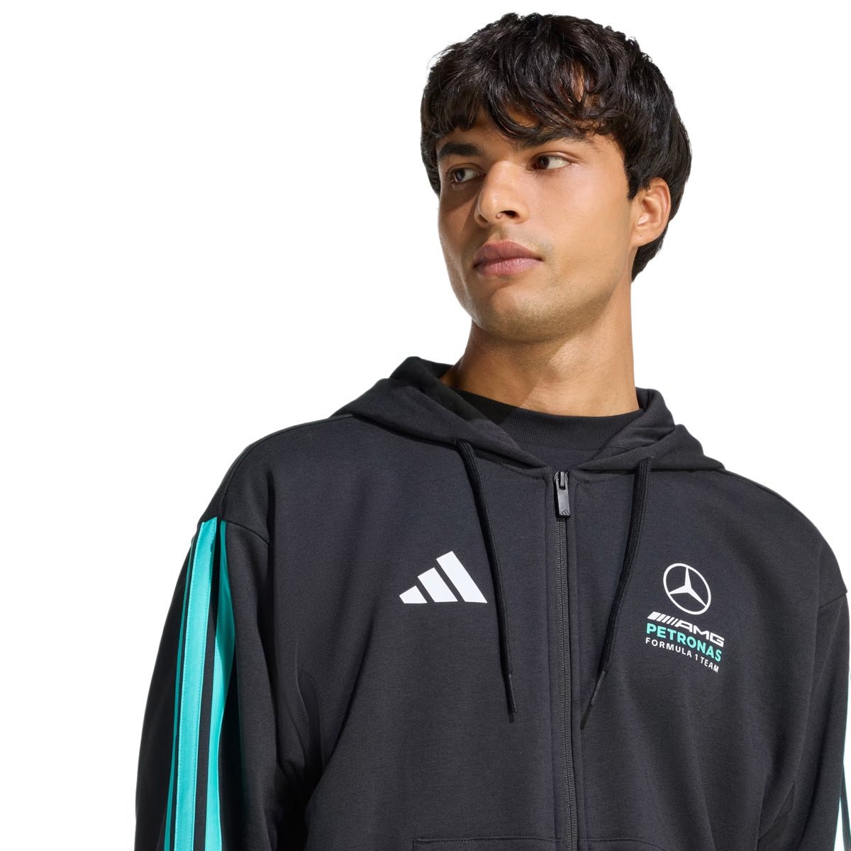 '+ MERCEDES - AMG PETRONAS FORMULA 1 TEAM DNA FULL ZIP HOODY 'Black / Semi Mint Rush'