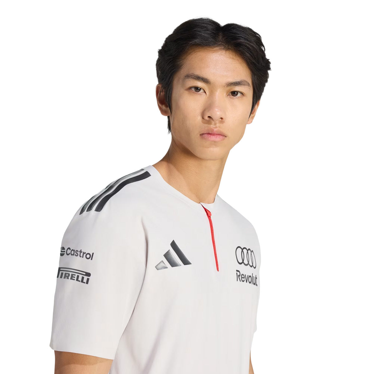 + AUDI REVOLUT F1 TEAM ENGINEERS & MARKETING SHORT SLEEVE POLO 'Chalk Pearl / Iron Metallic'