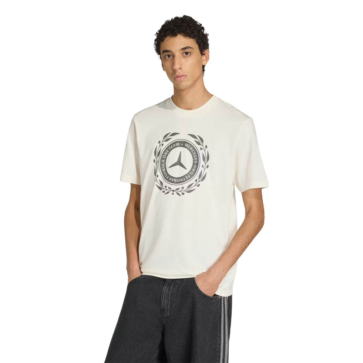 + MERCEDES - AMG PETRONAS FORMULA 1 TEAM SILVER ARROWS TEE 'Off White / Granite'