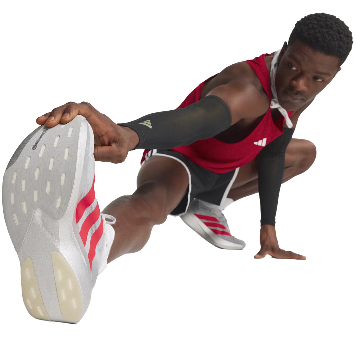 Adizero EVO SL 'Silver Metallic / Lucid Red / Iron Metallic'