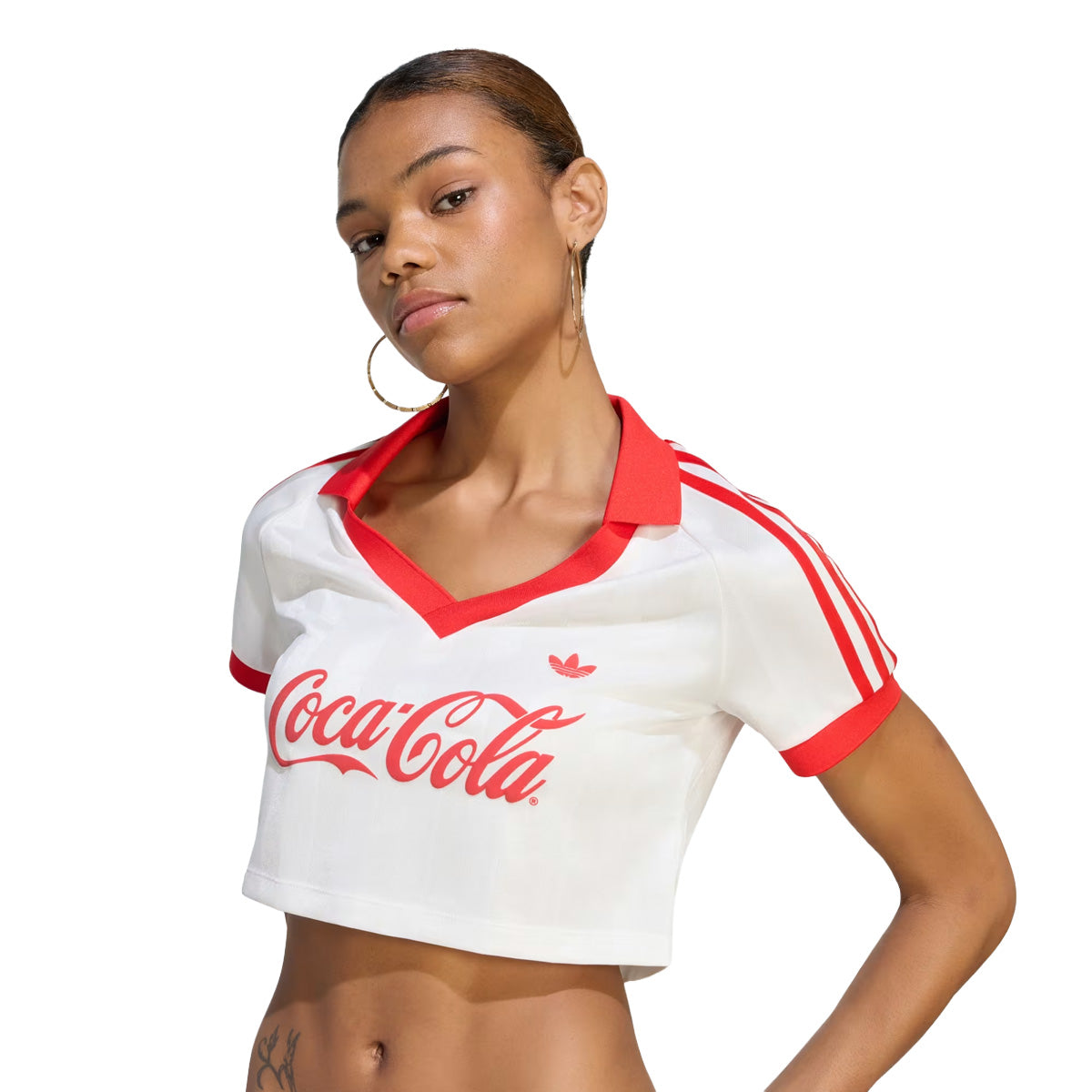 '+ COCA-COLA CROPPED JERSEY 'Core White'